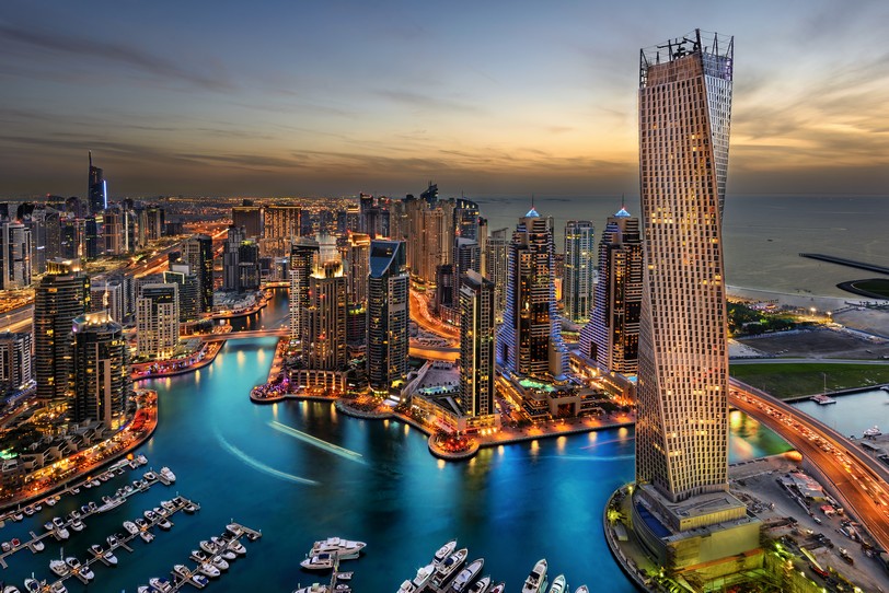 dubai marina at night.JPG