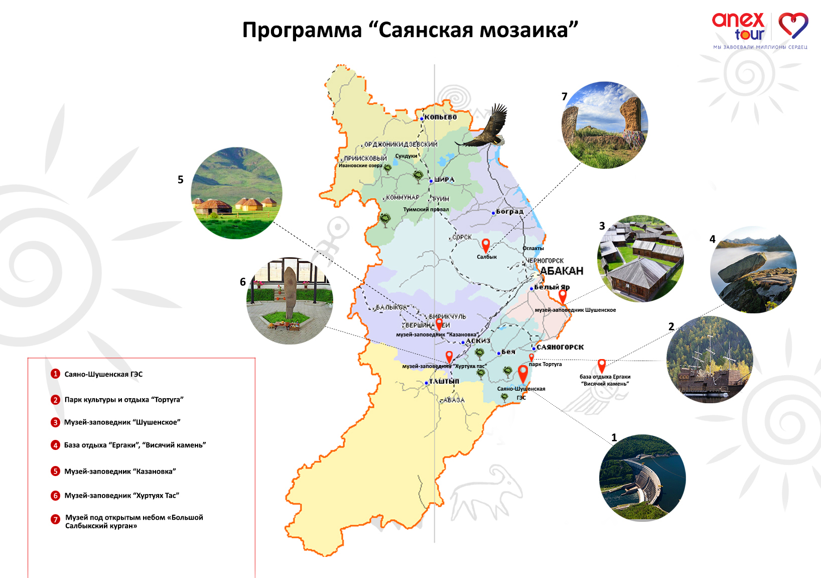 Саянское кольцо карта маршрута
