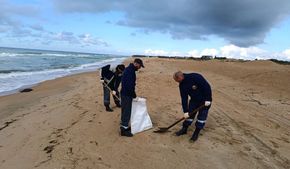 «Не ходите, детки, на море»: на пляжах Анапы после шторма снова обнаружили мазут