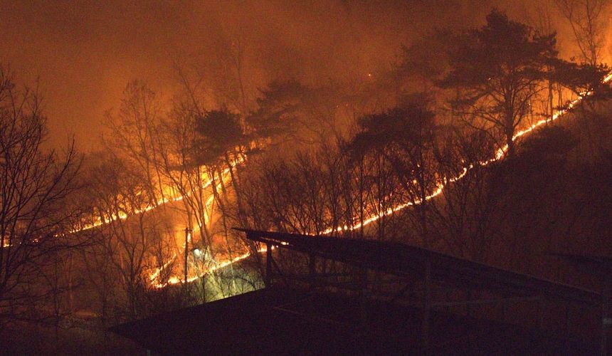 В Южной Корее полыхают пожары в туристических районах