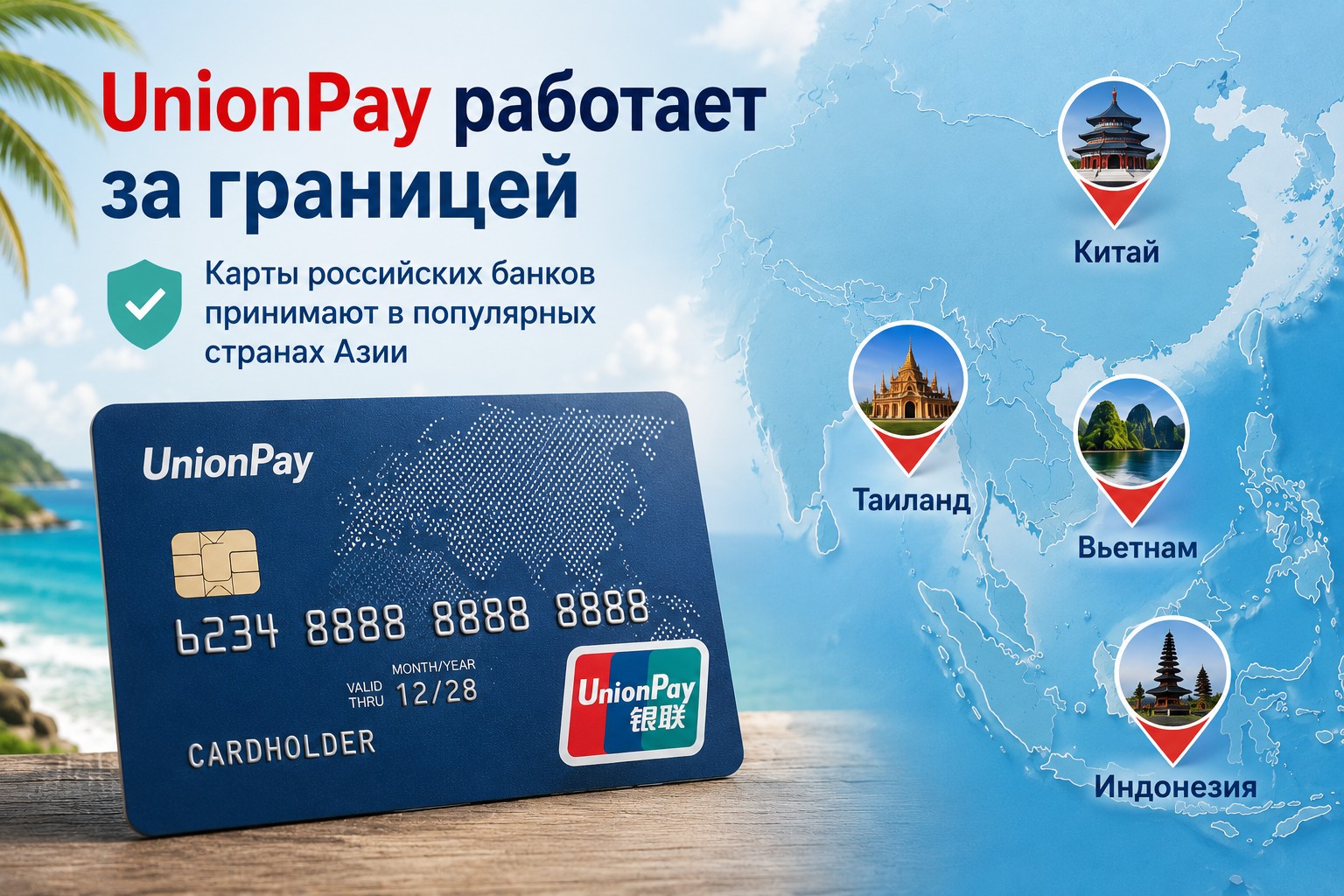 Карты UnionPay российских банков продолжают работать за границей, несмотря на санкции ЕС