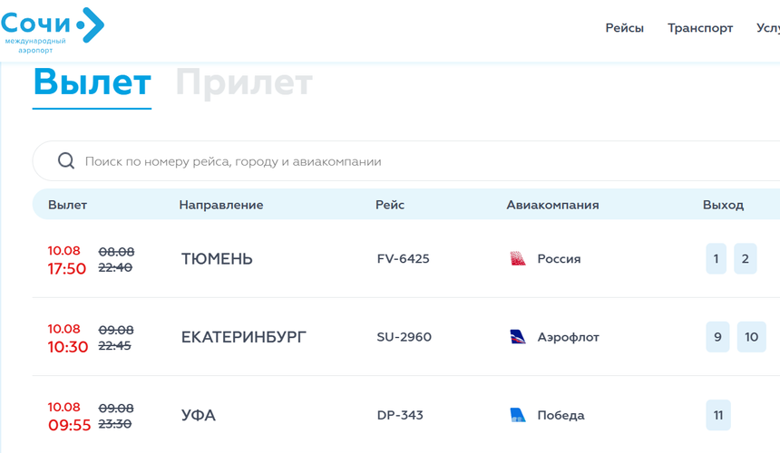 Туристы не могут улететь из Сочи двое суток