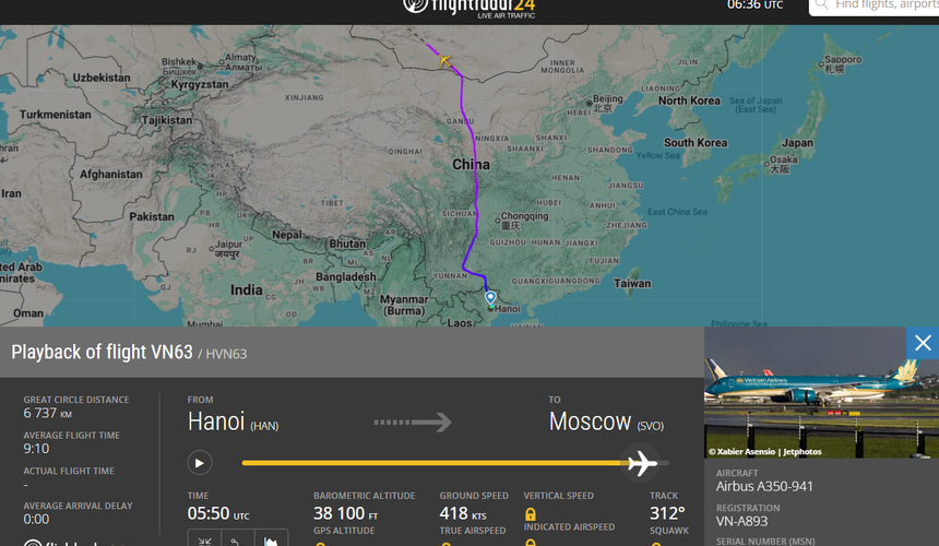 Vietnam Airlines возобновила полеты в Москву на другом самолете