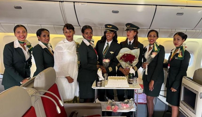 Эфиопская авиакомпания в честь 8 марта сформировала полностью женские экипажи 