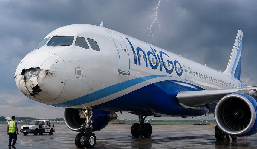 Молния повредила самолет IndiGo при посадке в аэропорту Лакхнау
