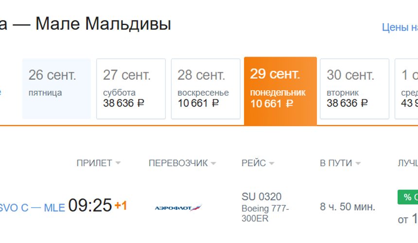 В День туризма «Аэрофлот» предложил улететь на Мальдивы за 10 тысяч