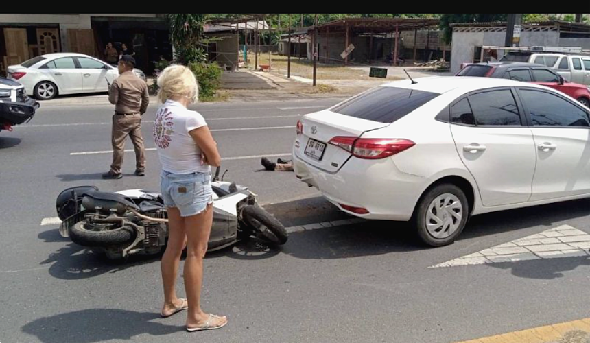 На Пхукете в машину с россиянином за рулем врезался полицейский на мотоцикле