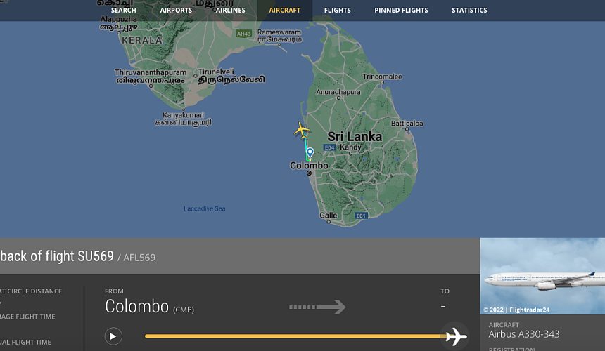 Арестованный на Шри-Ланке аэробус «Аэрофлота» вылетел в Москву после отмены запрета