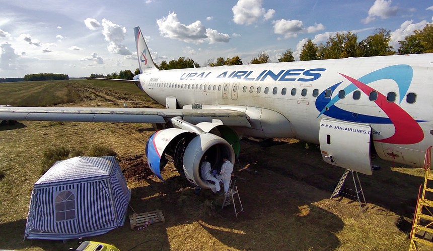 Туристы не верят, что севший в поле самолет «Уральских авиалиний» полетит