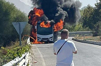 Автобус с российскими туристам загорелся в Турции