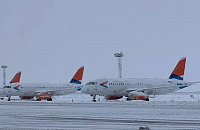 Работу аэропорта Краснодара остановил снегопад